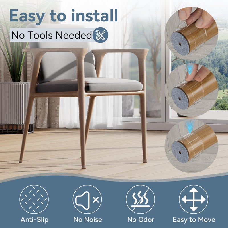 Violibar 24PCS Silicone Chair Leg Floor Protectors for Hardwood Floors, Thicken Rubber Chair Leg Cap Covers, Non Slip Furniture Leg Pads to Protect Wood Tile Floors from Scratches and Reduce Noise - Image 4